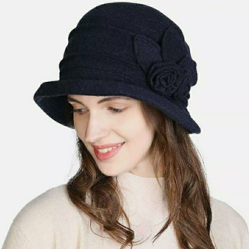 Round Bucket Hat with Flower Accent - NWT